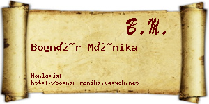 Bognár Mónika névjegykártya
